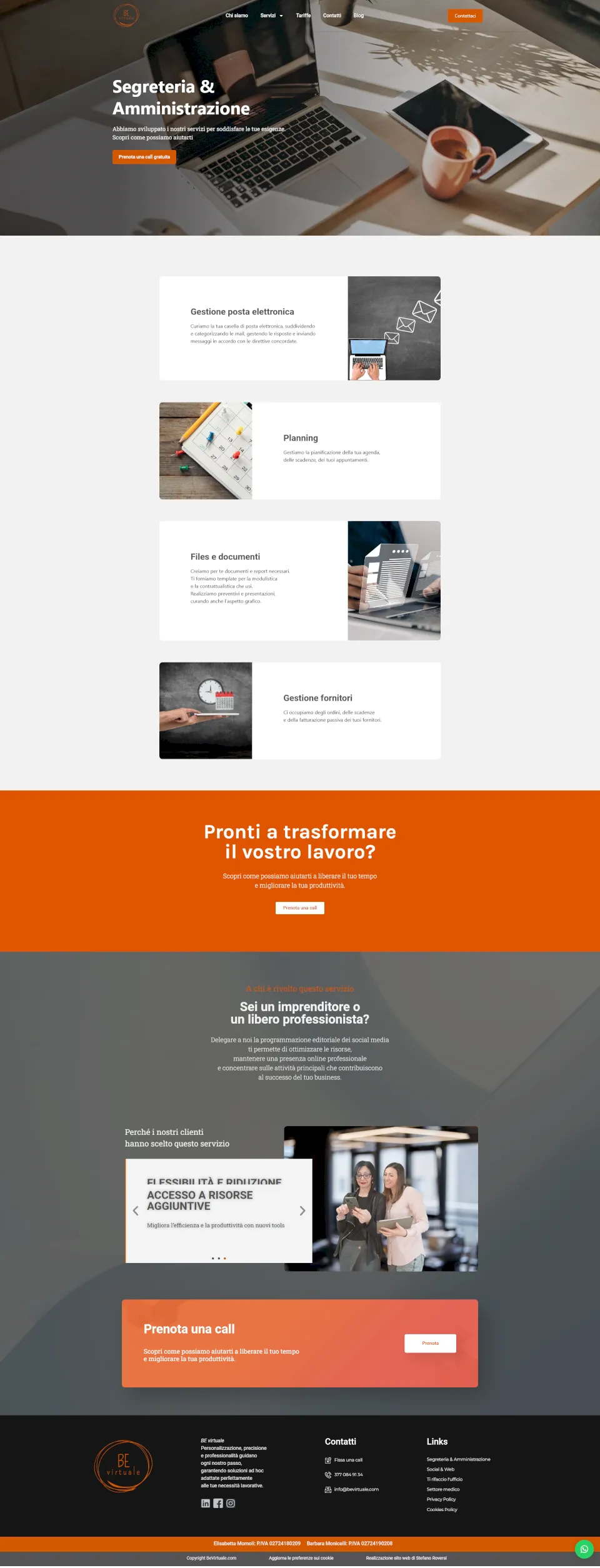 Pagina Servizi Be Virtuale