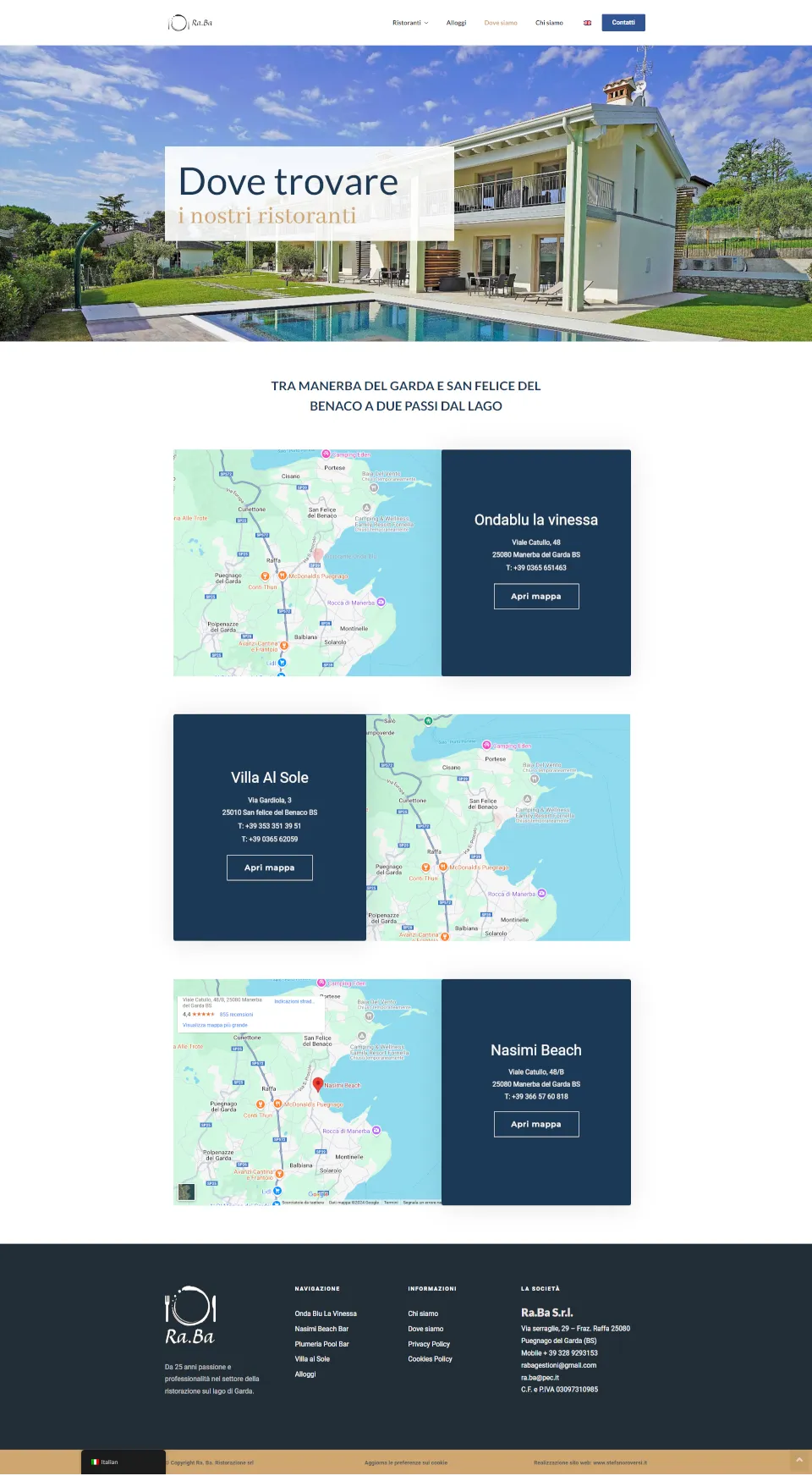 Dove siamo Ra.Ba Ristorazione location ristoranti