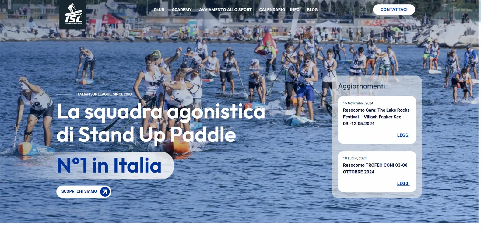 realizzazione sito per societa sportive progetto Italian SUP league