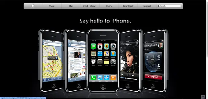 sito apple 2007 lancio iphone rivoluzione mobile.webp