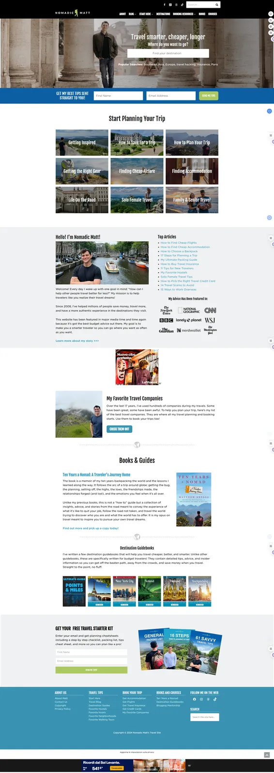 Guida alle tipologie di siti web 14 tipologie siti web blog nomadicmatt