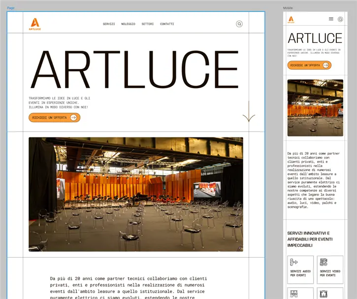versione mobile e desktop di un design